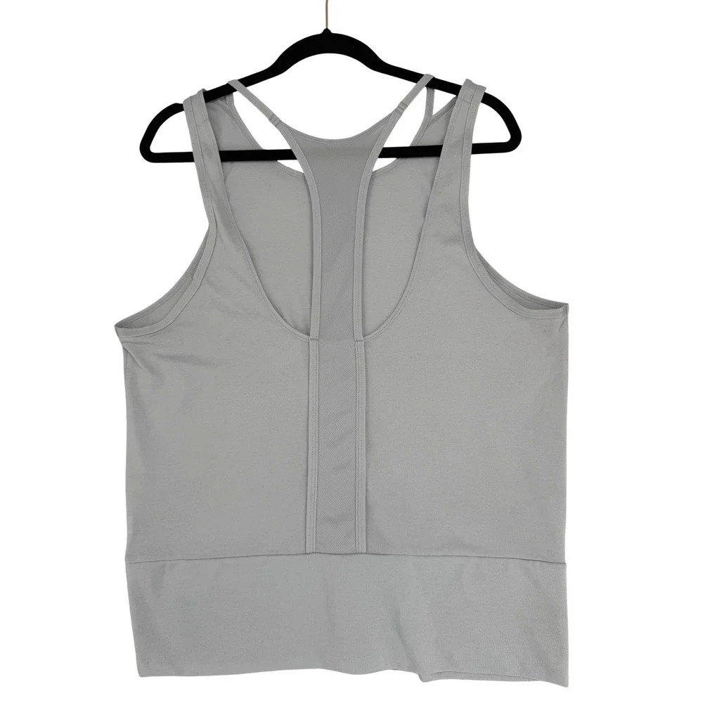 Nike Yoga Training Tank Top Grey Racerback Mesh Back Activewear Womens XL